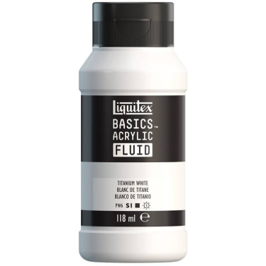 Tinta Acrilica Basics Fluid 118ml White Titanium 8870413 Liquitex