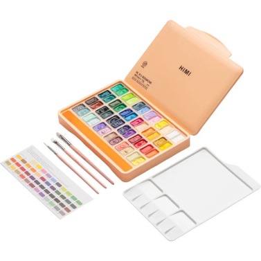 Tinta Guache 30ml C/48 + 3 Acessorios Estojo Laranja Tst88 Himi
