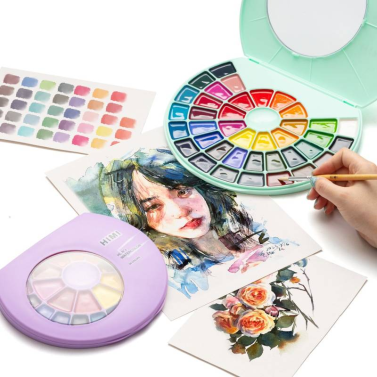 Estojo Aquarela Pastilha c/38 Cores Semiumidas YSC189 Himi