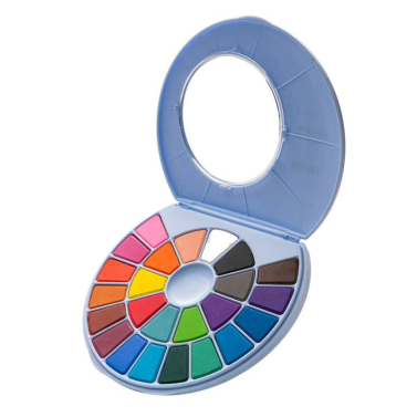 Tinta Aquarela Pastilha C/24 Cores Solidas Yfb01 Himi
