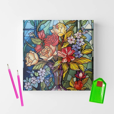 Tela Diamante Vaso de Flores H026 Deex16285 Sinoart